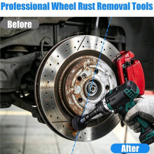 12Pcs Wheel Hub Cleaning Tool & Wire Wheel Kit, Wheel Hub Resurfacing Kit with Stud Cleaner for Drill & Impact Wrench