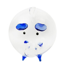 2Pcs Pig Piggy Bank Money Boxes Coin Saving Box Cute Transparent Glass Souvenir Birthday Gift for Children Kids - &