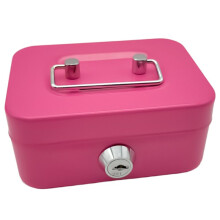 Portable Money Safe Box with Lock and Keys for Secure Coin and Cash Storage
