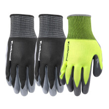 Wells Lamont 3 Pair Pack Men's Nitrile Coated Grip Work Gloves Medium (546MF) Black