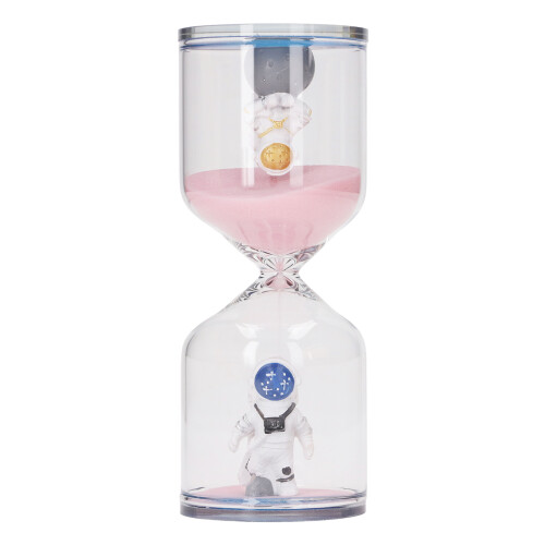Deko Sanduhr Astronaut 15 Minuten Pink