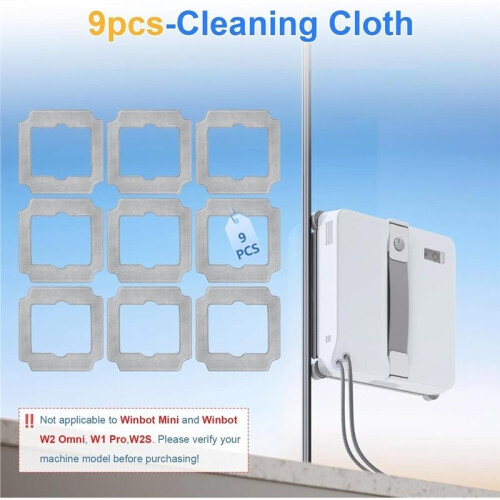 Cleaning Rag for  Winbot MINI2 Window Cleaner Robot, Winbot MINI2 Accessories 9 Pcs Cleaning Rag 2