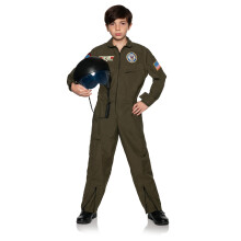 Navy Top gun Pilot Jumpsuit child costume Large