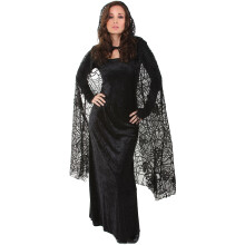 UNDERWRAPS Adults Costumes Sheer Spiderweb Cape Costume Outerwear Black OS