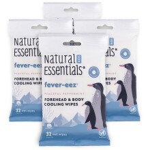 Natural Essentials Fever-eez Baby Fever Relief for Kids Soothing Forehead & Body Wipes for Babies Provide Immediate Cooling Sensation during High B
