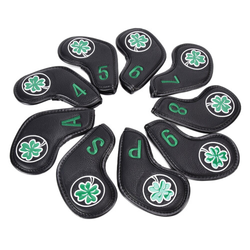 Golf Eisenhauben 9er Set Schwarz PU