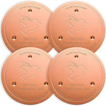 Disque de Nettoyage en Cuivre 4Pack, 99,9 % de Cuivre Pur avec Support Stable à Trois Points, Soin Physique de L'Eau pour Bains D'Oiseaux