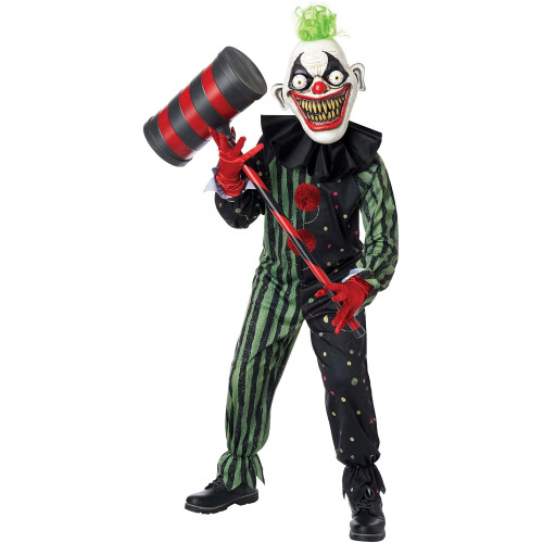 crazy Eyed clown child costume Large