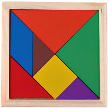 El Smo Wooden Tangram Puzzle Set 7 Pieces Brain Teaser Educational Toy For Kids