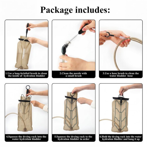 Hydration Bladder Cleaning Kit Brushes and Drying Bladder Frame, Water Reservoir Backpack Cleaning Kit 2