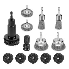 Wheel Hub Cleaning Tool, Brake Rotor Resurfacing Kit - 5 Pads & Coarse Carbon Steel Crimping Wire Wheel Brush