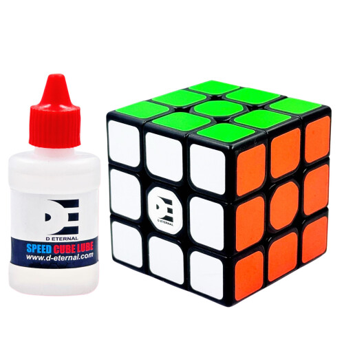 D Eternal Speed Cube 3X3 With Lubricant Professional Magic Puzzle Cube Black