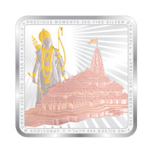 Acpl Precious Moments Bis Hallmarked Silver Coin Ayodhya Temple Ram Darbar Colorful Design 999 Pure 20 Grams