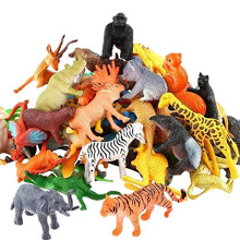 Mallexo Forest Animal Toys For Kids Set Of 26Pcs Wild Zoo Animals Playset Toy For Boys And Girls Lion Tiger Jungle Safari Janwar Toys Safari Farm Ani