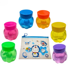 The Studbuddy Diy Water Glossy Slime Kit For Kids (6 Jars) | Smooth Non-Sticky Colorful Slime Set With Reusable Cartoon Zip Pouch | Sensory Stretchy