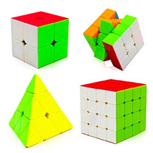 D Eternal High Speed Stickerless Cube Combo Set 2X2 3X3 4X4 And Pyraminx Pyramid Triangle Puzzle Cubic Combo Kids And Professionals