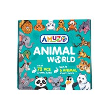 Amuzo Animal World - Fun Quiz Game & Flashcards For Kids | Learn About 72 Animals With Boards Sand Timer & Facts | Educational Screen For Ages 4 To