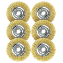 Copper Plated Wire Wheel Brush for Rust Removal, Wood Polishing & Grinding - Metal Bristles for Angle Grinders & Drills