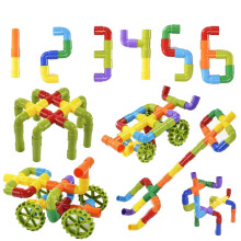 Aexoniz Toys Pipe Puzzle Building Blocks Toy Game Set For 3-8 Years Old Kids Boys & Girls Random Color (75 Piece) (Pipe Shape Building Block)