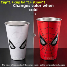 (500ml) Steel Stainless Cold Change Cup With Straw Enthusiasts For Collectors
