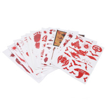12 Grusel-Sticker Blutige Spuren Halloween