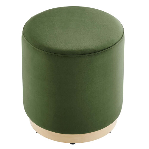 Tilden 16"""" Round Performance Velvet Upholstered Ottoman 1