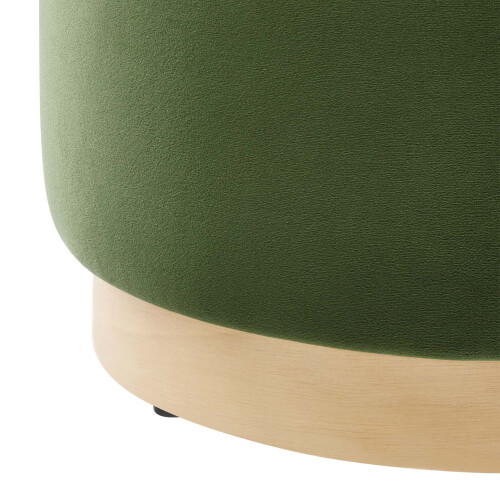 Tilden 16"""" Round Performance Velvet Upholstered Ottoman 2