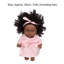25cm Vinylpuppe Schwarzes Mädchen Babyspielzeug