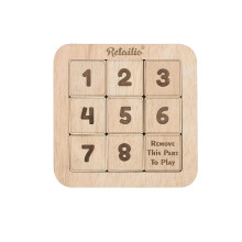 Psm100 Number Slide Wooden Puzzles - Brain Teaser Iq Game - Non Interlocked Pieces (Small) Kid