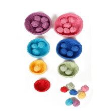 Little Ginnie Montessori Color Sorting & Counting Toys For Kids | Crochet Toys For Babies Rattle Ball For Fine Motor Skills & Recognition | Learning