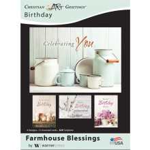 Warner Press 160373 KJV Assorted Farmhouse Blessings Birthday Boxed greeting card - 12 per Box