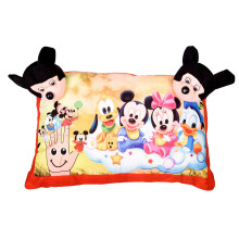 Kuber Industries Disney Mickey & Friends Design Kid'S Pillow|Velvet Super Soft Kids Pillow For Sleeping & Travel 12 X 18 Inch (Red)