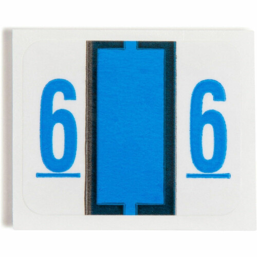 Smead BCCRN Bar-Style Color-Coded Numeric Label 6 Label Roll Blue 500 Labels per Roll (67376) 1