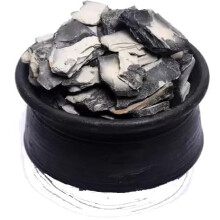 Kapi Store Piedras de Cristal Natural Shungite, Negras, Maceta de Arcilla, 350G