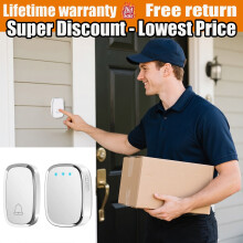 Wireless Doorbell Waterproof Range Door Bells Kit Cordless Plug-in Home Office