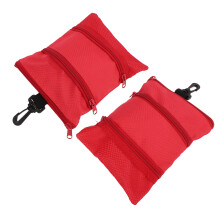 Tragbare Golfballtasche mit Clip, rot, Stoff