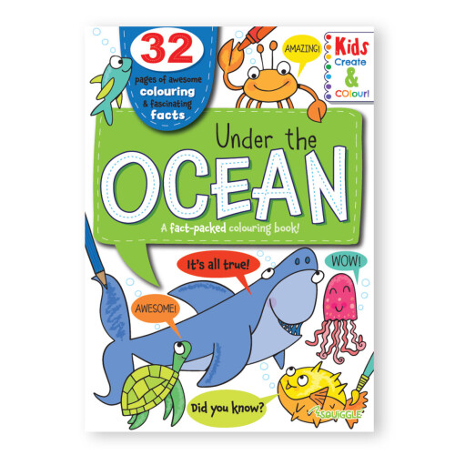 (1 Book) Kids Fact Packed  Colouring Book - Animals