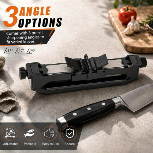 Kitchen Grinding Tool, Angle Guided Knife Sharpener, Portable Manual 3 Adjustable Angles, 2PCS, Handheld Sharpening Tool 1