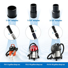 Fit All Existing Vacs with 2-1/2", 1-7/8" & 1-1/4" Adapter for Upholstery, Carpet Cleaning & Auto Detailing