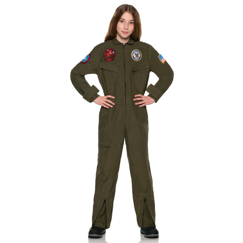 Navy Top gun Pilot Jumpsuit child costume Large 2
