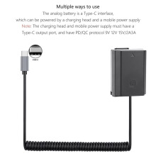 Type-C Naar NP-FZ100 Dummy-Batterij -Voeding AC-Adapter voor ILME-FX3 A6600 A7M3 A7M3K A7RM3 A7RM4 A9 A9M2 A7M3 Camera