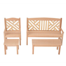 1:12 Puppenhaus Holz Möbel Set Tisch Stühle Hocker