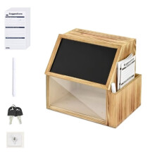 Suggestion Box and Piggy Bank, Acrylic Voting Box for Bars and Hotel Restaurants, Postcard Suggestion Box, Tip Box