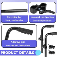 2PCS Wheelchair Handle Extender for Wheelchair, Rallator & Strollerwith 4 Heavy Duty Clamps, Wheel Chair Accessories