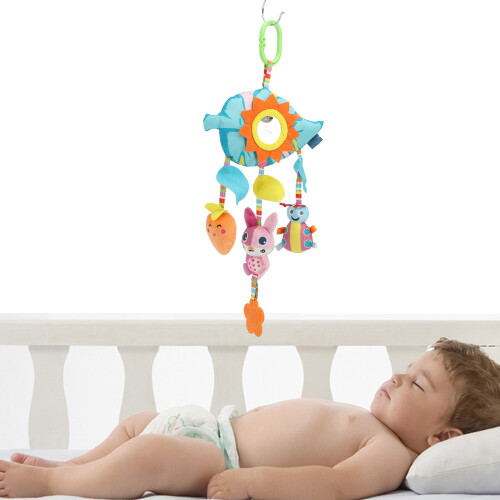 Bunter Plüschanhänger für den Kinderwagen und zum
