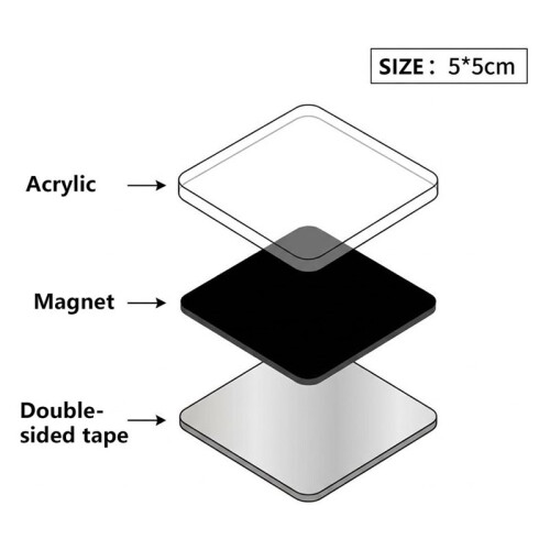 40-Pack Clear Acrylic Square Photo Frame Magnets for Home, Office, and Classroom Use 2