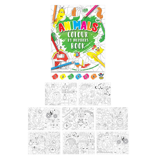 (1 Book) Mini Animals Colour By Numbers Book