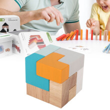 Lernspielzeug aus Holz – Domino in Metalbox
