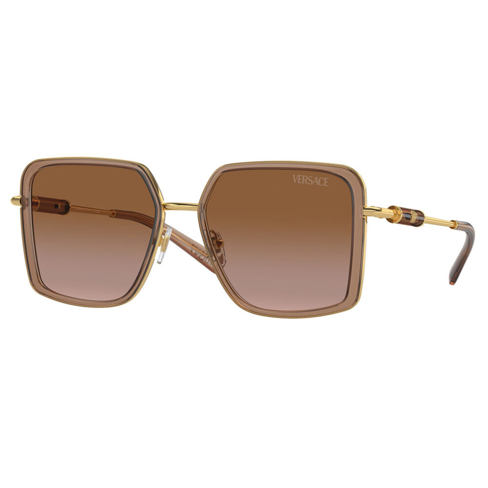 Versace Brown Woman Ve2261 100213 Sunglasses Metal Squared Normal Shaded - Image 3