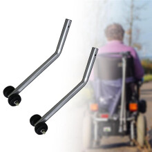 2PCS Wheelchair Anti Tippers Anti Roll Back with Footwheel for Electric Wheelchairs, Transport Chairs, Bariatric